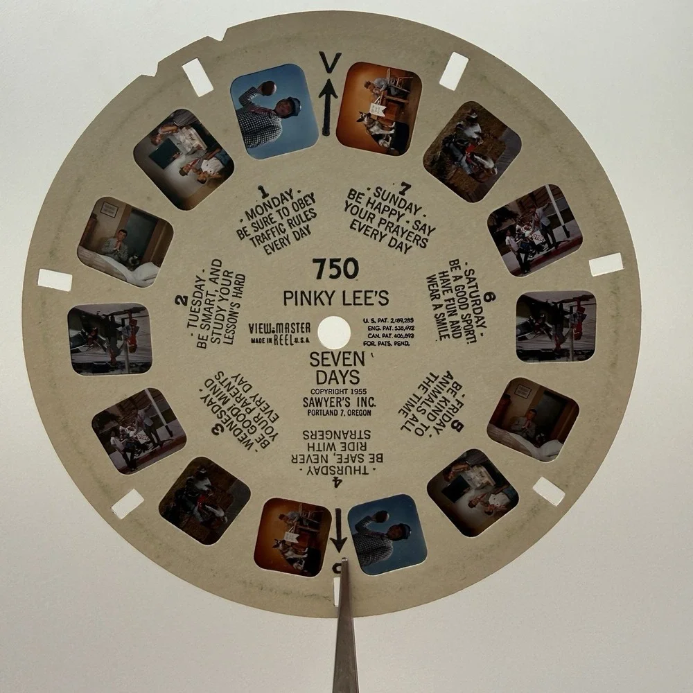 Vintage 1952‎ View Master 750 Pinky Lee's Seven Days Reel With Sleeve